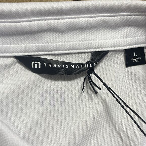 NWT Travis Mathew First Timer Golf Performance Polo Shirt Peru White Gray L Men - Picture 6 of 10